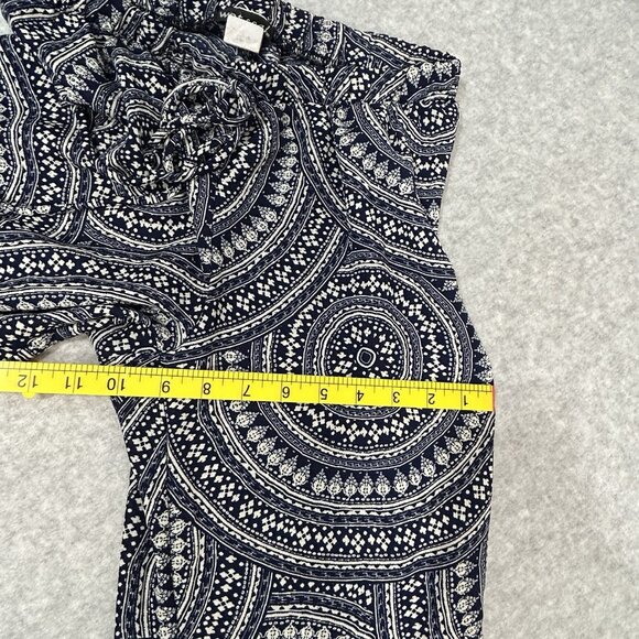 Wet Seal Blue White Medallion Jogger Pants Size S Chiffon Lightweight Flowy - Picture 10 of 10